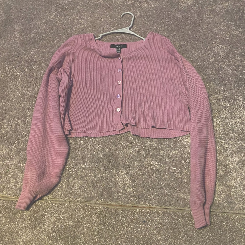 Forever 21 pink button up cardigan